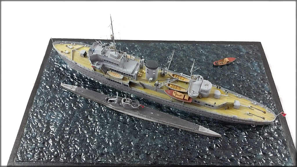 DKM Submarine Tender “Saar” and U201 Submarine